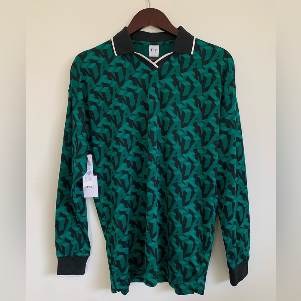 Aritzia TNA oversized collard polo long sleeve top size 1